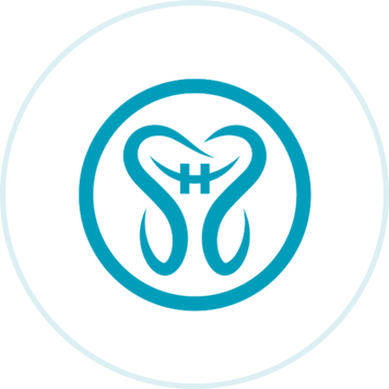 Blue circular logo for Sweet Smiles Orthodontics in Arlington, MA, showing two snakes forming a tooth with a barbell shape on white.